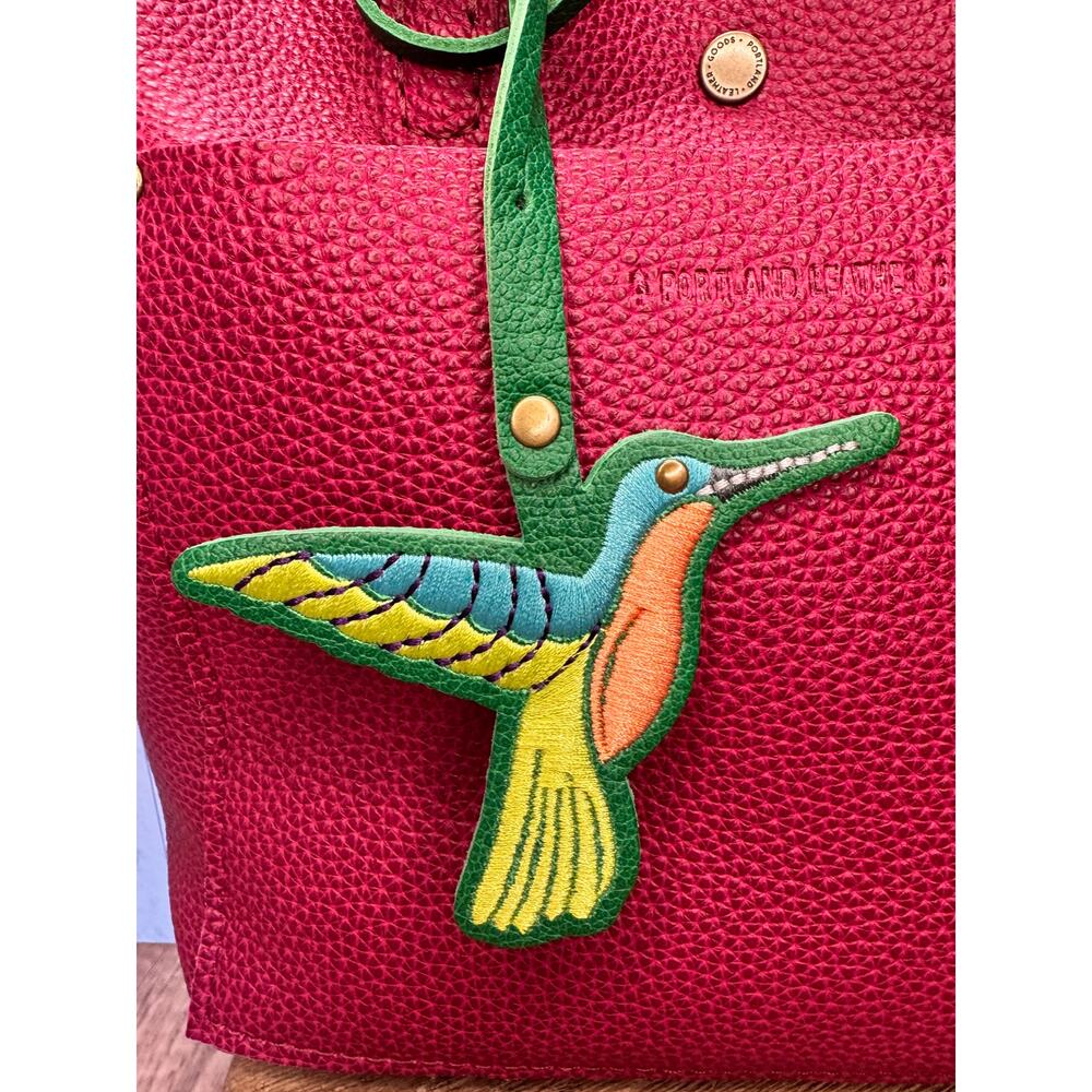 Portland Leather Hummingbird Bag Charm JOLLY GREEN Purse Charm FAST SHIP - Picture 2 of 4